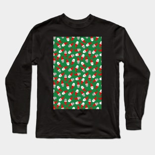 tomte Swedish christmas gnomes on green Long Sleeve T-Shirt